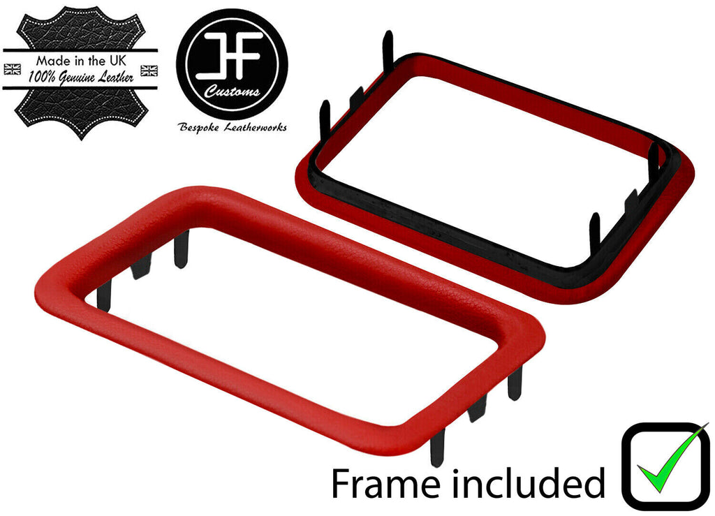 RED LEATHER AUTOMATIC GEAR TRIM SURROUND FRAME FOR MERCEDES E CLASS W210