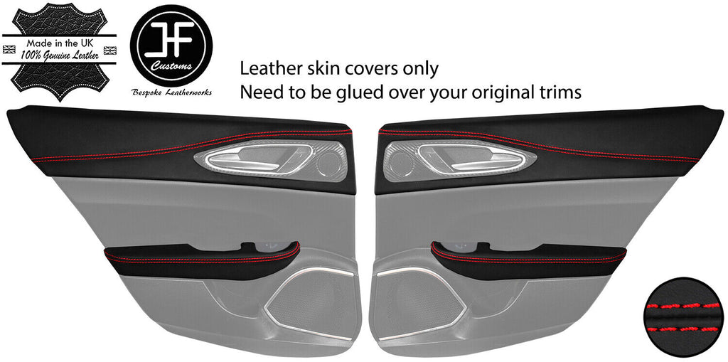 RED STITCH REAR DOOR CARD NAPPA LTHR COVERS FOR ALFA ROMEO GIULIA 15-20 JF1