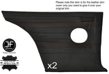 RED STITCH 2X FULL REAR DOOR CARD LEATHER COVERS FITS FORD CORTINA MK2 1600E