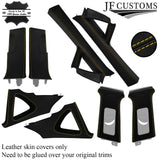 YELLOW STITCH ITALIAN LEATHER PILLAR KIT COVERS FITS SEAT LEON MK2 1P 05-12