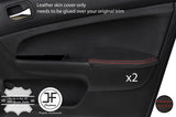 RED STITCH 2X FRONT DOOR ARMREST LEATHER COVERS FITS HONDA ACCORD MK7 03-07
