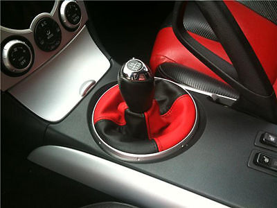 FITS MAZDA RX8 GEAR GAITER SHIFT BOOT 2 TONE BLACK RED CUSTOM NEW MADE IN UK