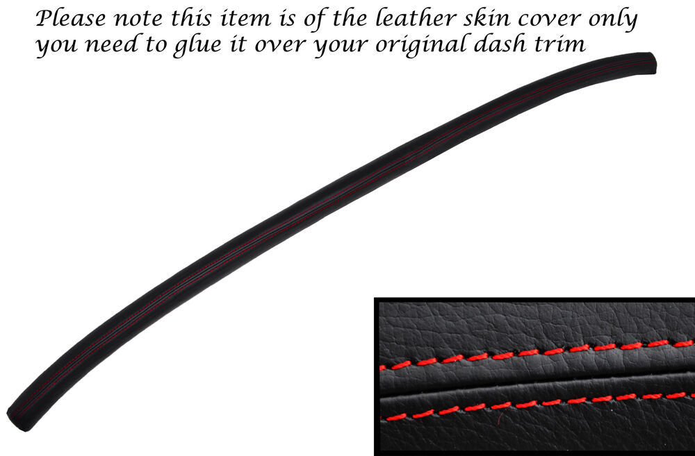 RED STITCH TOP RAIL DASH DASHBOARD LEATHER SKIN COVER FITS MG MIDGET 64-79