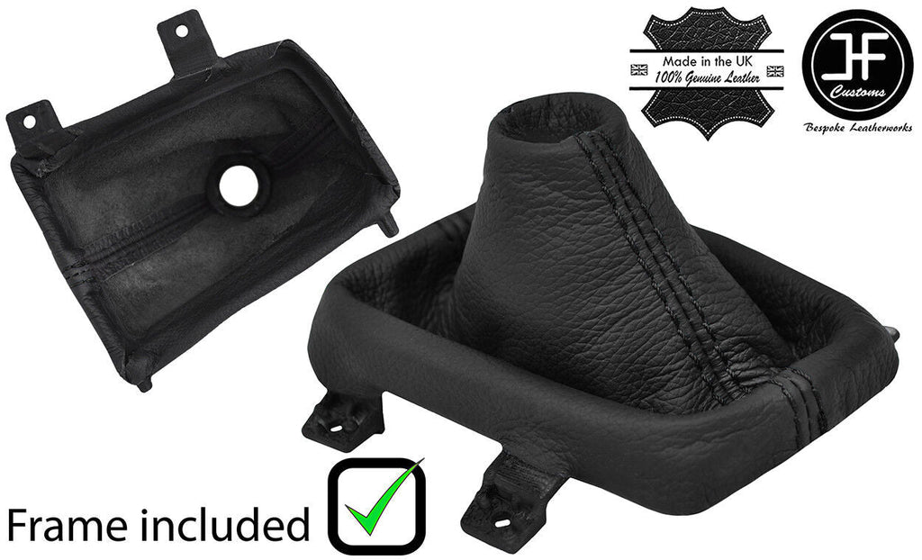 BLACK STITCH LEATHER AUTOMATIC GEAR GAITER+PLASTIC FRAME FITS MAZDA CX3 15-18