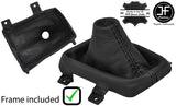 BLACK STITCH LEATHER AUTOMATIC GEAR GAITER+PLASTIC FRAME FITS MAZDA CX3 15-18