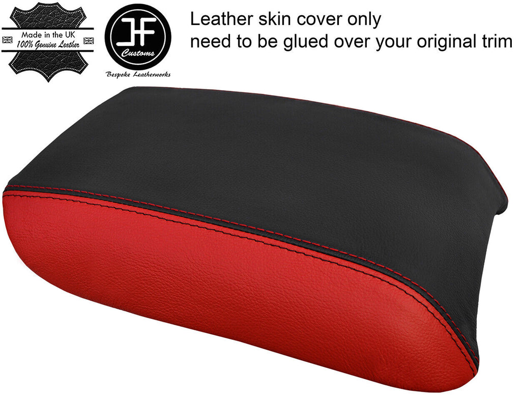 BLACK & RED ARMREST LID REAL LEATHER COVER FITS MERCEDES R CLASS W251 2006-12