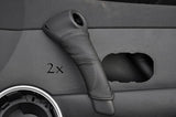 FITS RENAULT CLIO MK4 2006+ 2X black stitch DOOR HANDLE COVERS CUSTOM NEW