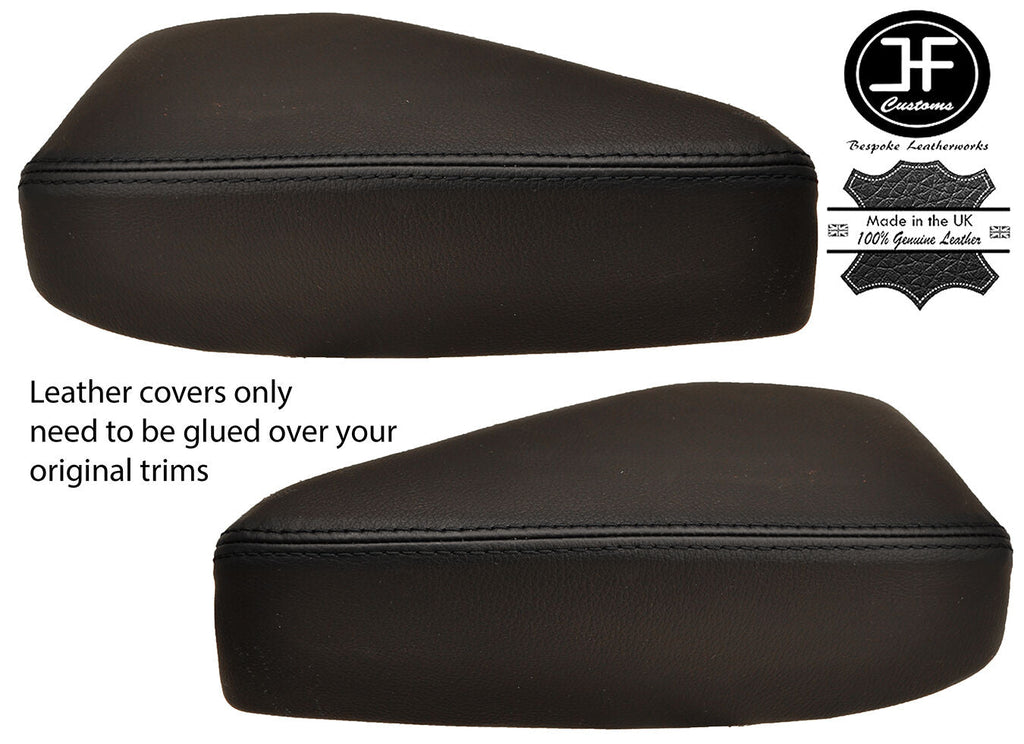 BLACK STITCH 2X FRONT DOOR ARMREST LEATHER COVER FOR MITSUBISHI OUTLANDER 07-13