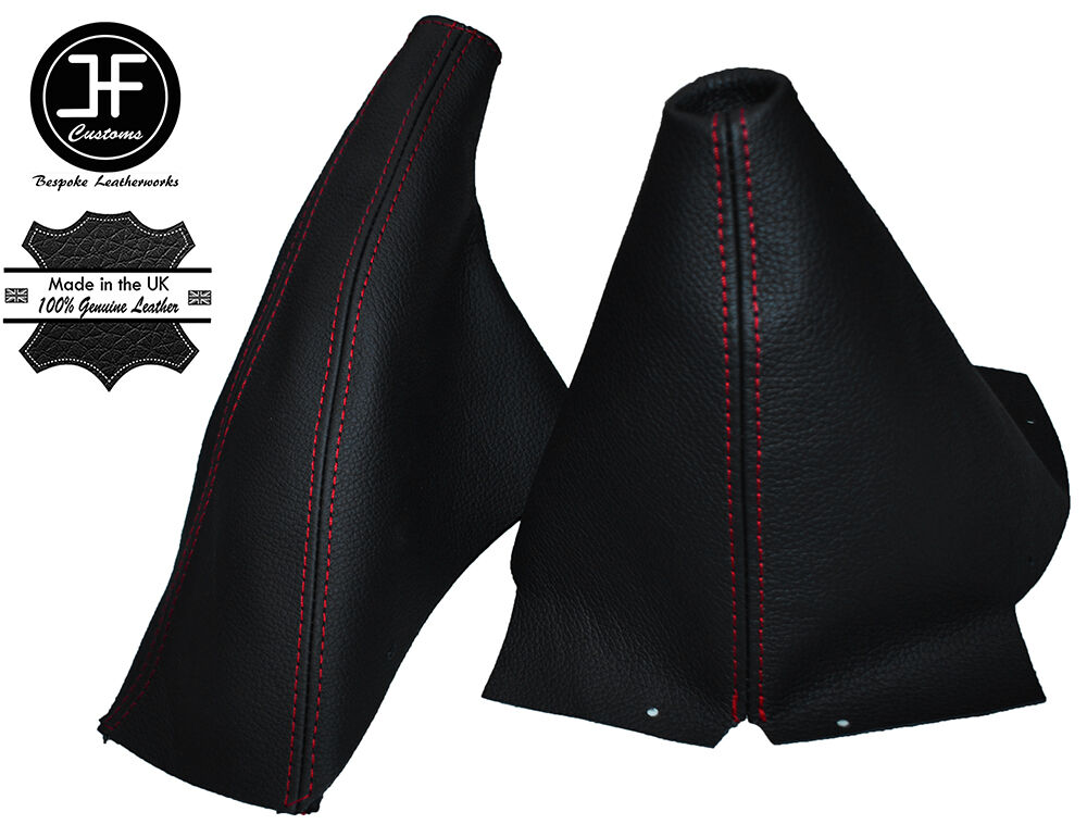 RED STITCHING LEATHER GEAR & HANDBRAKE GAITER FITS FORD GRANADA MK2 77-85
