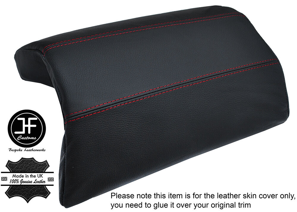 RED STITCH LEATHER REAR ARMREST COVER FITS BMW 3 SERIES E46 CONVERTIBLE 98-05