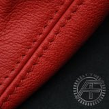 FOR PORSCHE BOXSTER 996 986 97-04 RED CROSS STITCH LEATHER 2X SUN VISOR COVERS