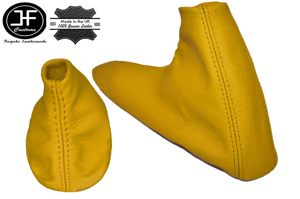 YELLOW LEATHER FITS BMW E46 SMG 3 SERIES 1999-2005 GEAR HANDBRAKE SET CUSTOM NEW