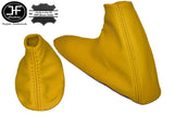 YELLOW LEATHER FITS BMW E46 SMG 3 SERIES 1999-2005 GEAR HANDBRAKE SET CUSTOM NEW