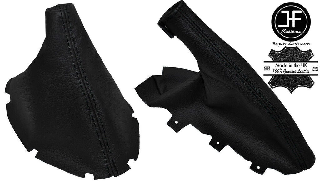 BLACK STITCH BLACK LEATHER GEAR + HANDBRAKE GAITER FITS JAGUAR S-TYPE 1999-2008