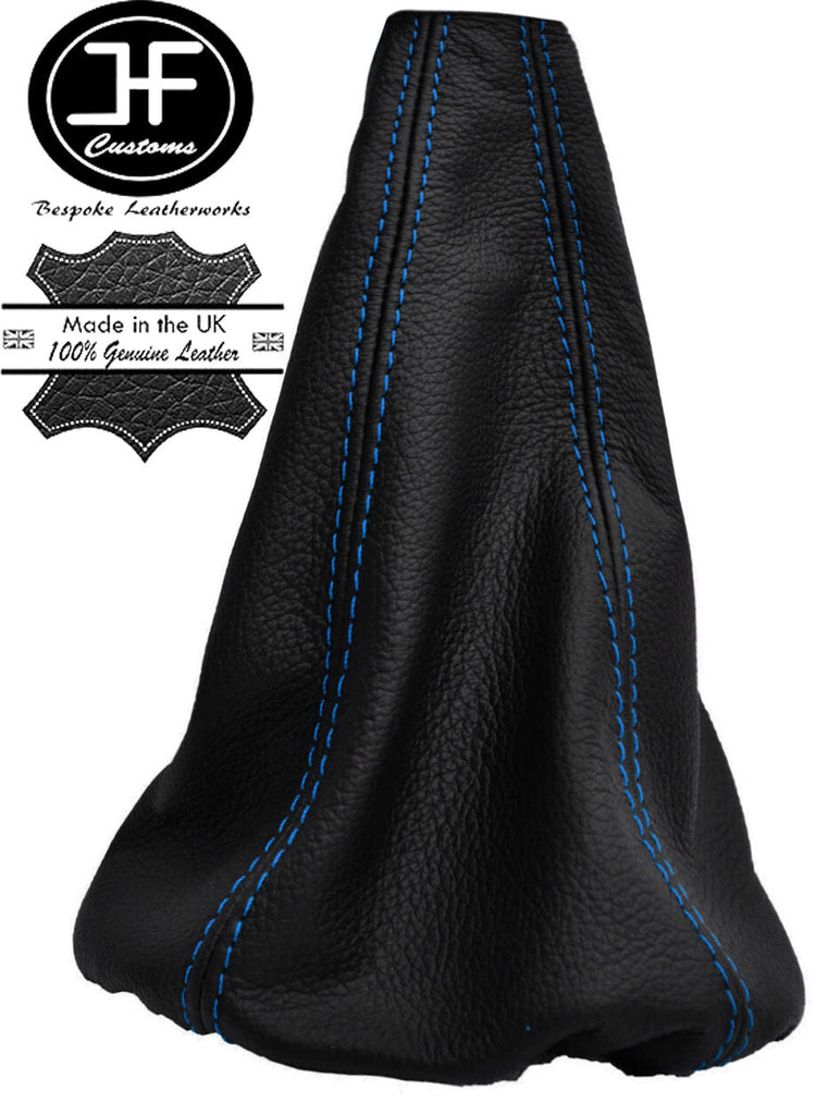 BLUE STITCHING REAL LEATHER GEAR GAITER COVER FITS FIAT PUNTO II MK2 1999-2005
