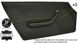 YELLOW STITCH 2X FULL DOOR CARD LEATHER COVER FITS DATSUN 260Z 280Z 2+2 74-78