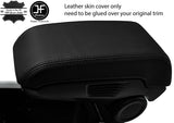 BLACK STITCH TOP GRAIN REAL LEATHER ARMREST COVER FOR BMW I3 2013-2019