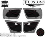 D RED STITCH LEATHER 4X DOOR CARD + HANDLE COVERS FOR ROVER 45 MG ZS 99-05 JF1