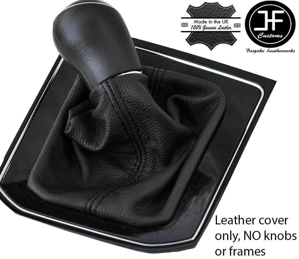BLACK STITCHING REAL LEATHER MANUAL GEAR GAITER FITS VW TOURAN 5T 2015-2017