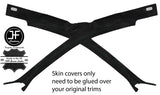 BLACK STITCHING 2X A POST PILLAR REAL SUEDE COVERS FITS AUDI A4 B7 2004-2008