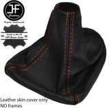 ORANGE STITCHING REAL LEATHER GEAR GAITER COVER FITS SEAT LEON MK2 2005-2012