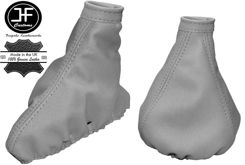 GREY REAL LEATHER MANUAL GEAR HANDBRAKE GAITER FOR ALFA ROMEO 166 98-07
