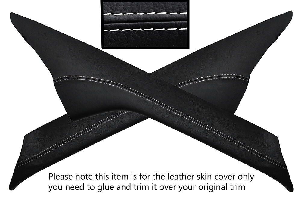WHITE STITCH 2X A POST PILLARS SKIN COVERS FITS MERCEDES SPRINTER W906 06-14