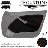 RED STITCH LEATHER 2X FRONT DOOR CARD TRIM COVER FOR ROVER 45 MG ZS 99-05