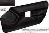 RED STITCH 2X FRONT FULL DOOR CARD LEATHER SKIN COVER FITS CORVETTE C4
