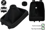 BLACK STITCH LEATHER MANUAL GEAR GAITER+FRAME+TOP RING FITS MAZDA 3 2013-2017