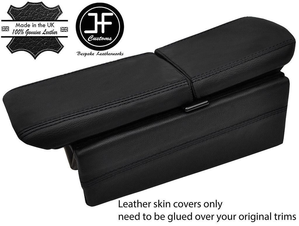 BLACK DOUBLE STITCH DUAL ARMREST LID&CONSOLE SIDE LEATHER COVERS FITS HONDA NSX