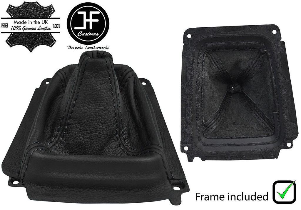 BLACK STITCH LEATHER GEAR GAITER+PLASTIC FRAME FITS MAZDA MX5 MK2 MIATA 98-05
