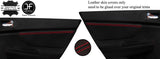 RED  STITCHING 2X REAR DOOR CARD TRIM LEATHER COVERS FITS SUBARU XV 2012-2016