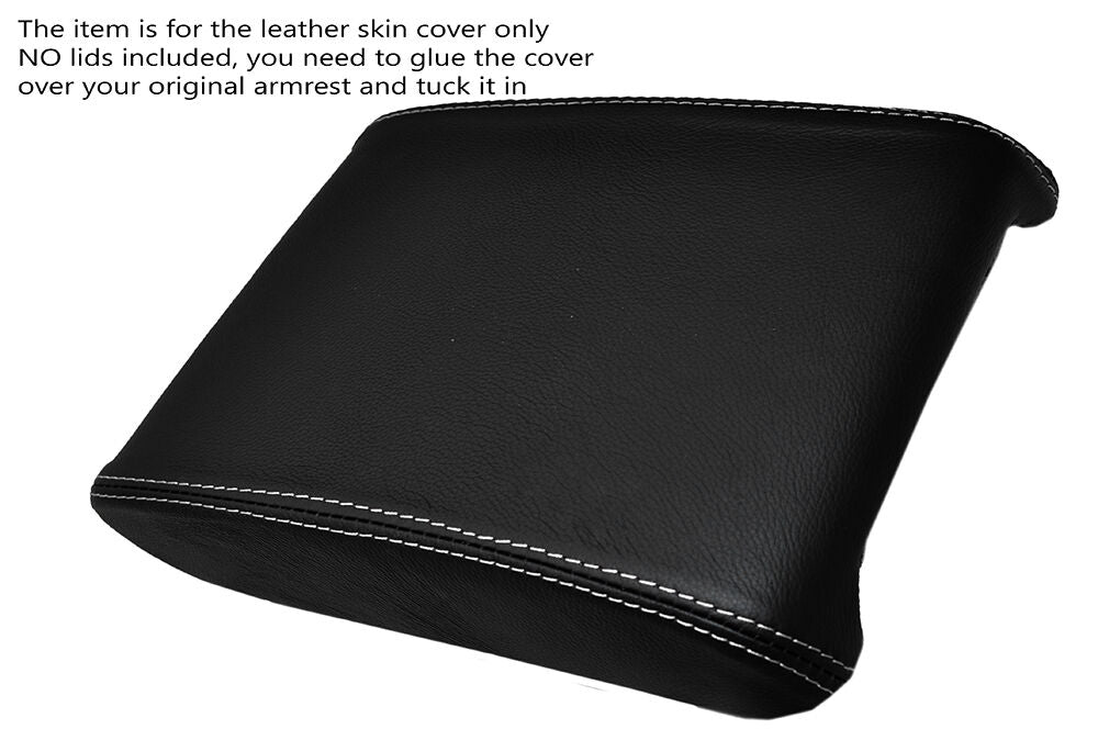 WHITE STITCHING ARMREST LID LEATHER SKIN COVER FITS RANGE ROVER EVOQUE 11-15