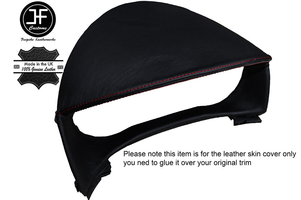 RED STITCH SPEEDO HOOD LEATHER COVER FITS MAZDA 3 2003-2009 CUSTOM NEW