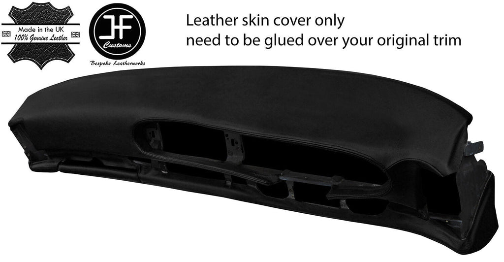 BLACK REAL LEATHER OVAL DASH DASHBOARD COVER FOR PORSCHE 944 968 86-95 STYLE 2