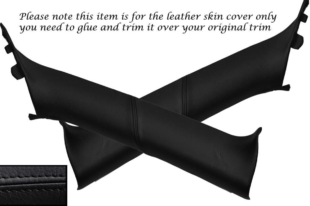 BLACK STITCH 2X WINDSCREEN A PILLAR LEATHER COVERS FITS CHRYSLER 300C CRD 06-11