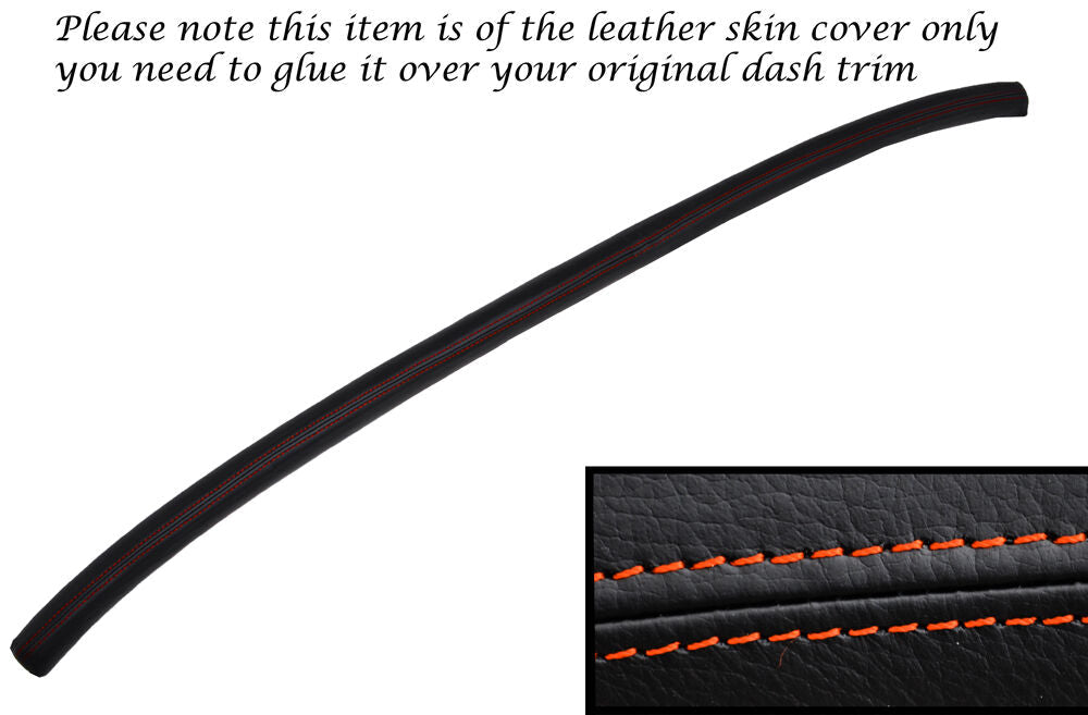 ORANGE STITCH TOP RAIL DASH DASHBOARD LEATHER SKIN COVER FITS MG MIDGET 64-79