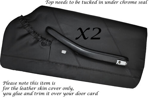 BLACK STITCH FITS TRIUMPH STAG MK1 MK2 2X DOOR CARD LEATHER SKIN COVERS ONLY