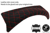 RED  DIAMOND STITCH SPEEDO HOOD PADDED LEATHER COVER FOR DEFENDER 07-16