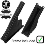 GREY STITCH LEATHER HANDBRAKE GAITER + PLASTIC FRAME FOR SAAB 95 9-5 1997-2010