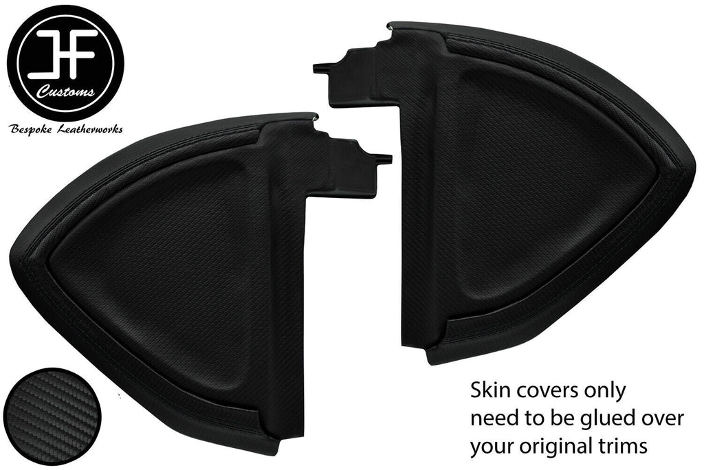 BLACK STICH 2X CARBON VINYL END DASH SIDE TRIM COVER FOR SMART FORTWO 451 07-14