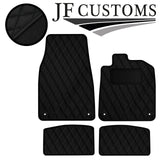 BLACK  DIAMOND STITCH VINYL 4XTAILORED FLOOR CARPET FOR PORSCHE TAYCAN 19-21 JF1