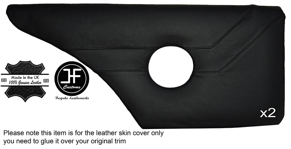 BLACK STITCH 2X REAR DOOR CARD LEATHER COVER FITS ALFA ROMEO ALFETTA GTV
