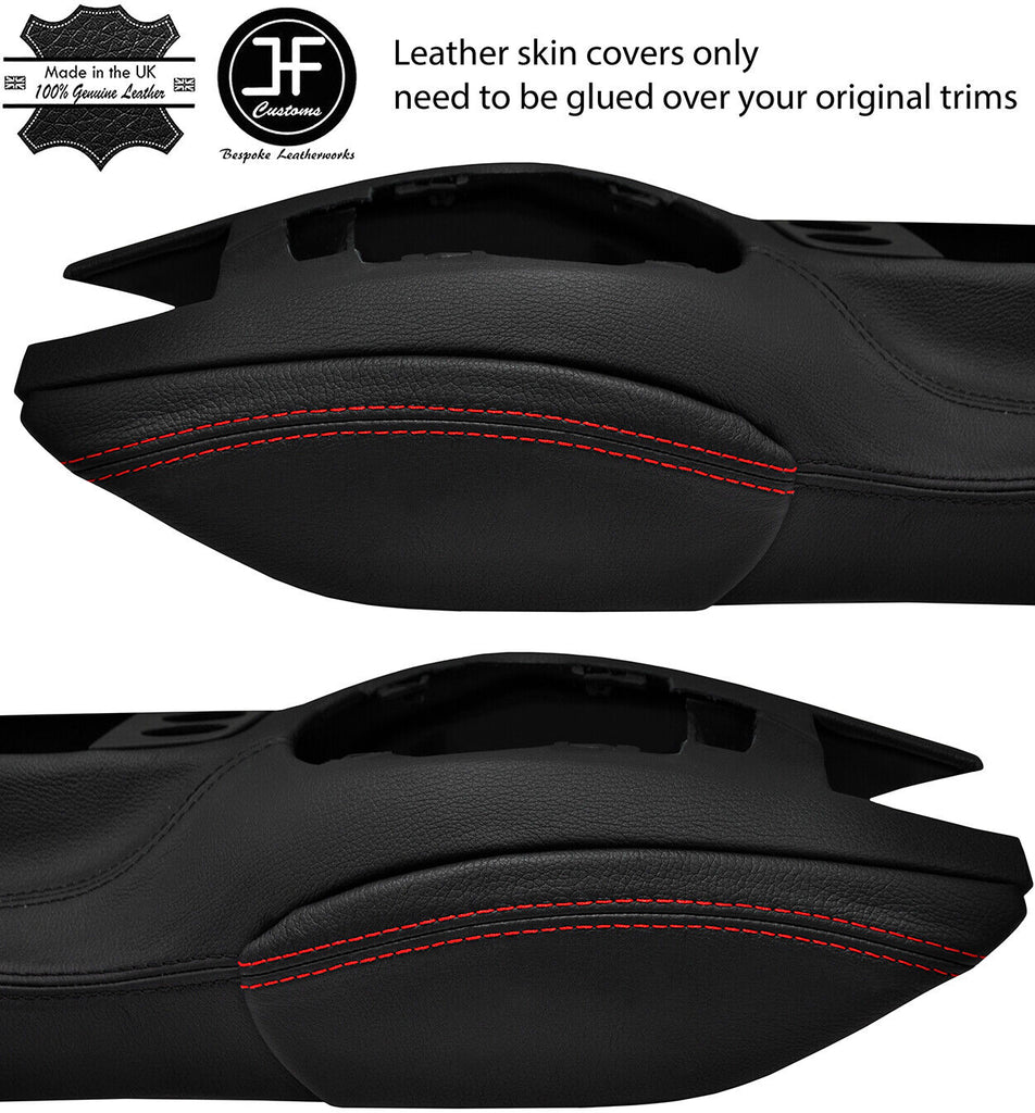 RED STITCH 2X KNEE PAD LEATHER COVERS FITS PORSCHE BOXSTER 986 96-04 STYLE 2
