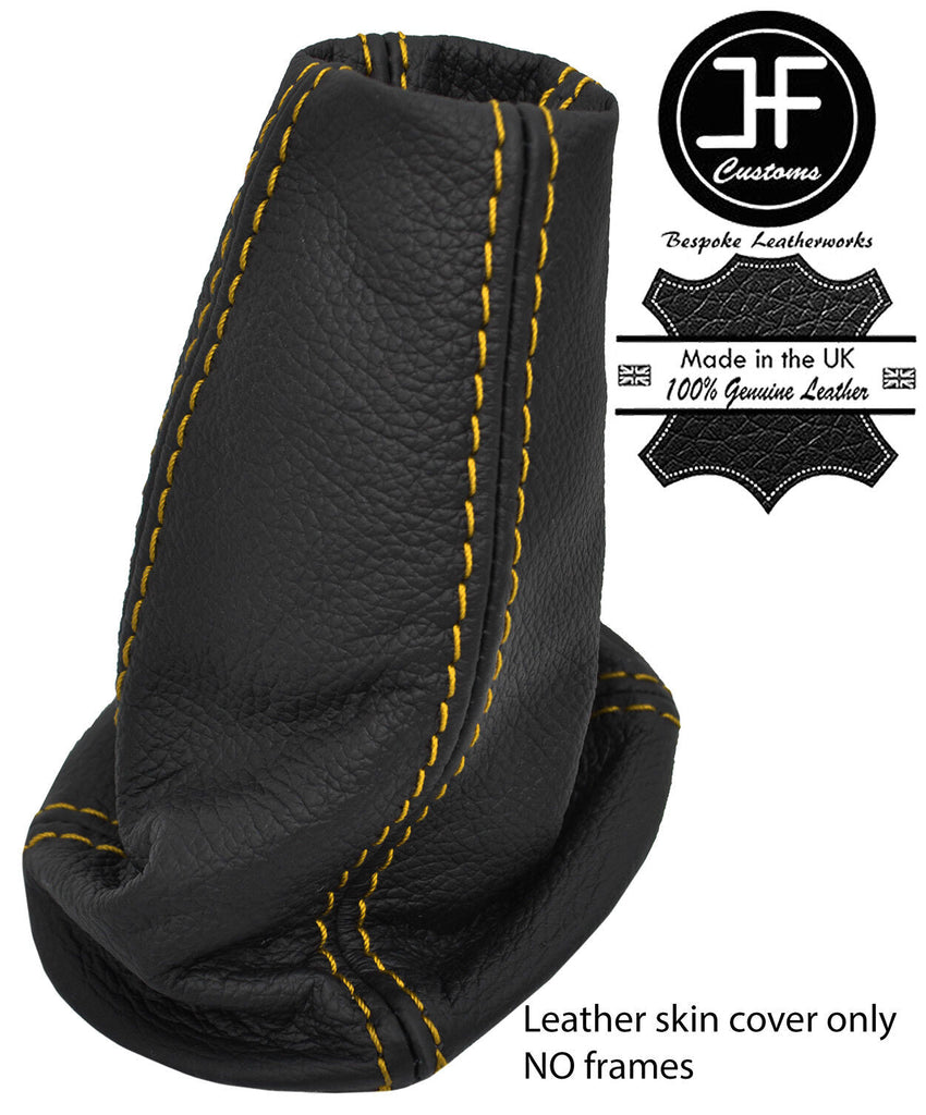 YELLOW STITCH TOP GRAIN REAL LEATHER GEAR GAITER FOR LOTUS ELISE EXIGE S2 04-06