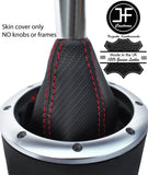 RED STITCHING CARBON FIBER VINYL MANUAL GEAR GAITER FOR AUDI TT MK1 1998-2006