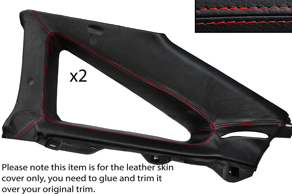 RED STITCH 2X REAR WINDOW PANEL TRIM SKIN COVERS FITS TOYOTA CELICA MK7 99-06