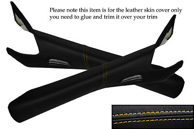 YELLOW STITCH FITS CORVETTE C6 2005-2013 2X WINDSHIELD PILLAR LEATHER SKIN COVER