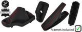 RED STITCH LEATHER GEAR HANDBRAKE + PLASTIC FRAME FOR BMW E46 99-05 AUTOMATIC